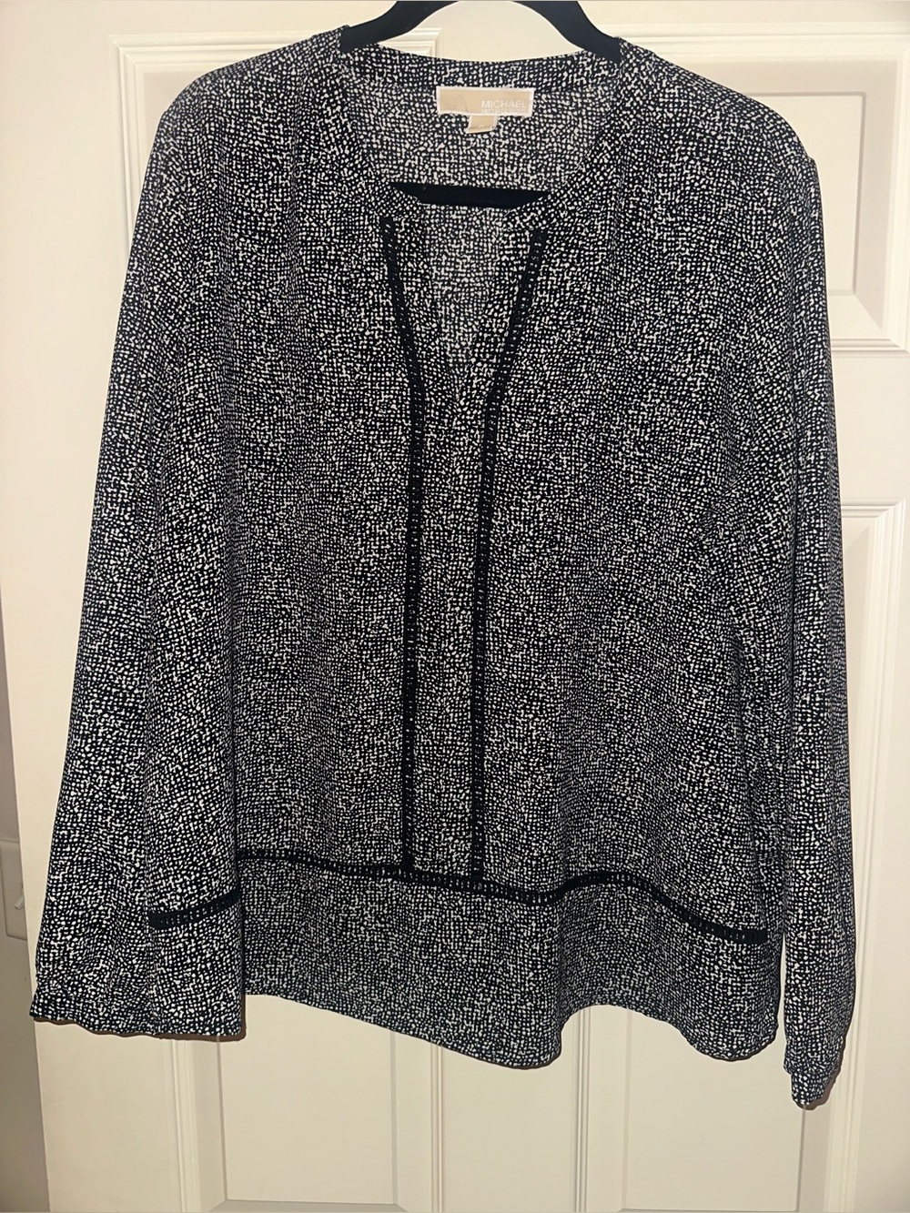 Michael Kors Black & White Speckled Long-Sleeve Tunic - EUC